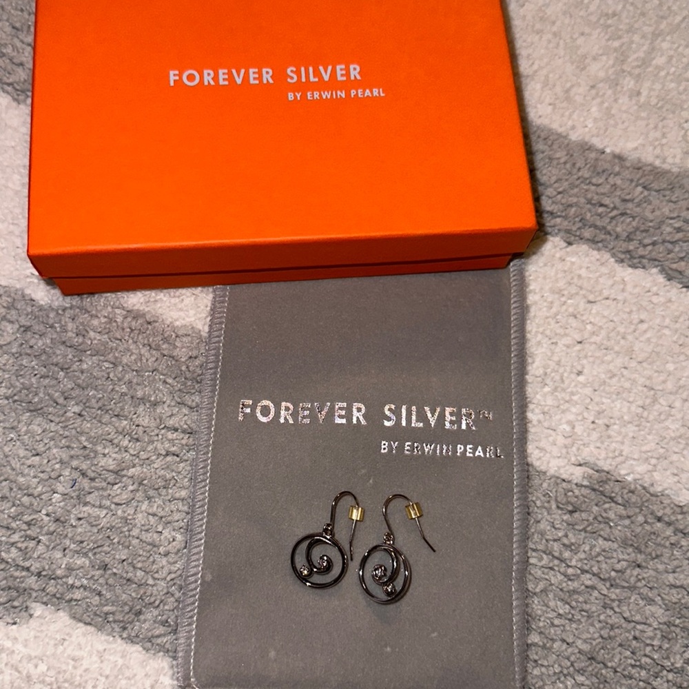 925 Sterling Silver Earrings Forever Silver by Erwin Pearl